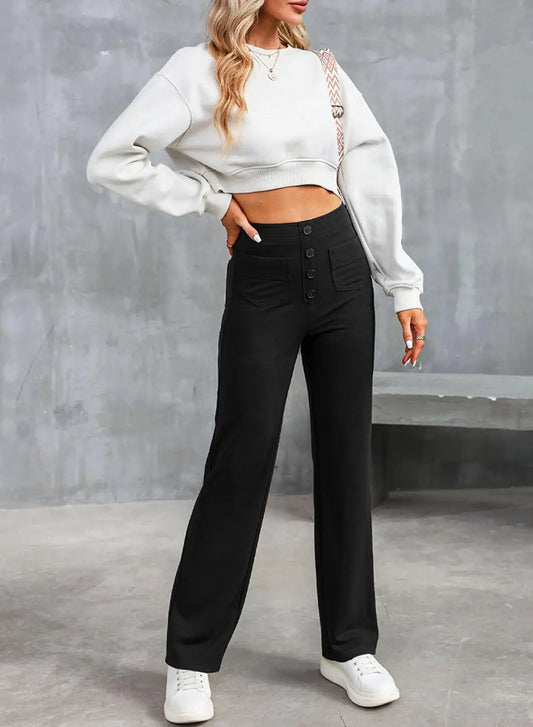 Aurélien | Elegante High-Waist-Hose mit elastischem Bund