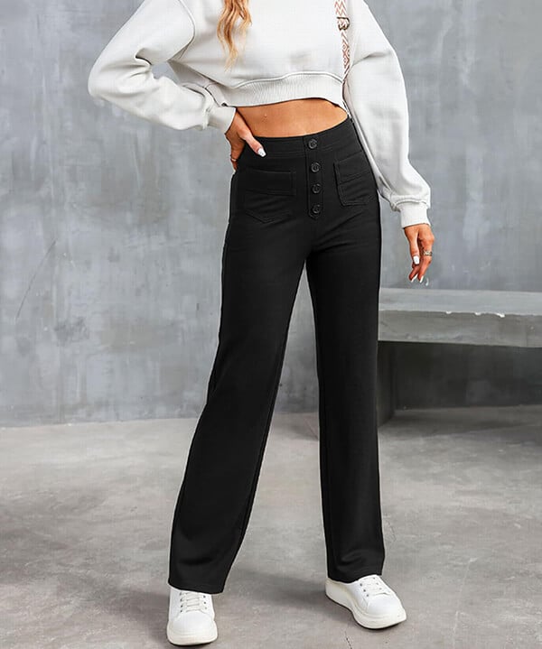 Aurélien | Lässige High-Waist-Hose mit elastischem Bund