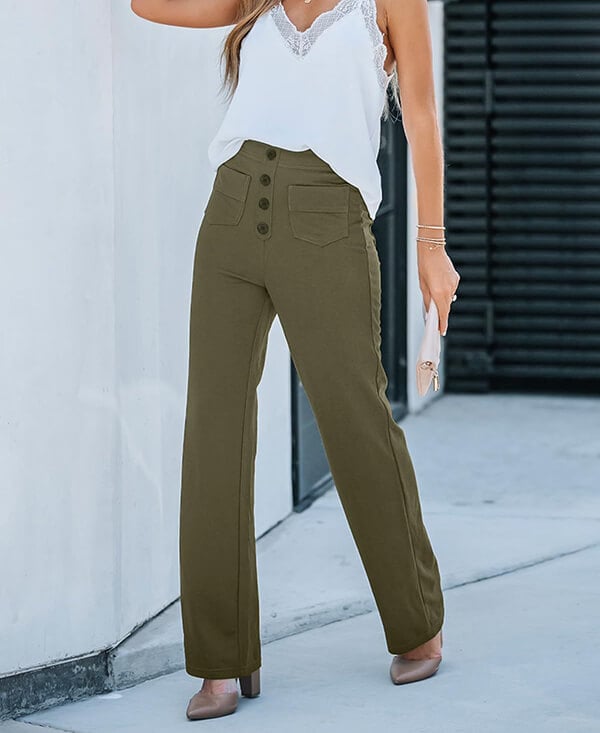Aurélien | Lässige High-Waist-Hose mit elastischem Bund