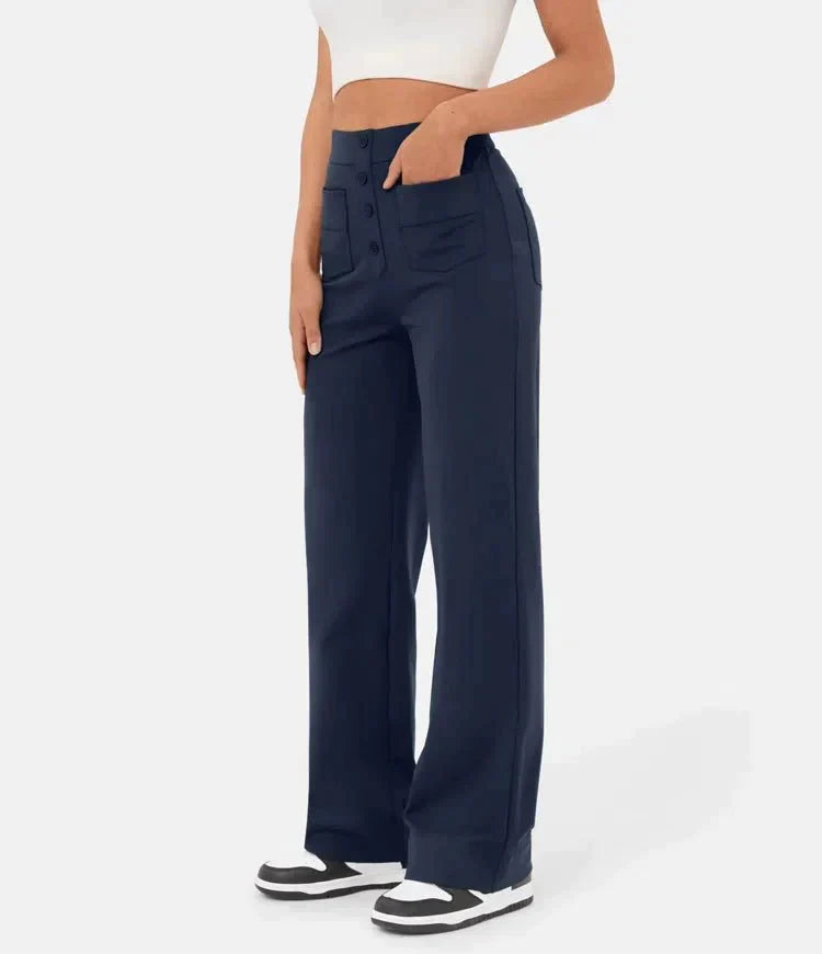 Aurélien | Lässige High-Waist-Hose mit elastischem Bund